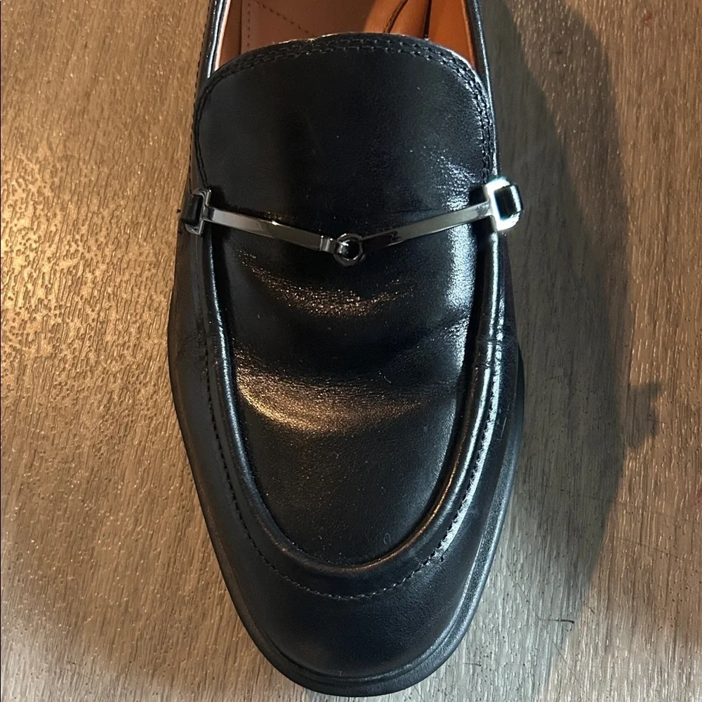 Franco Sarto Shiny Black Loafers - Picture 2 of 8